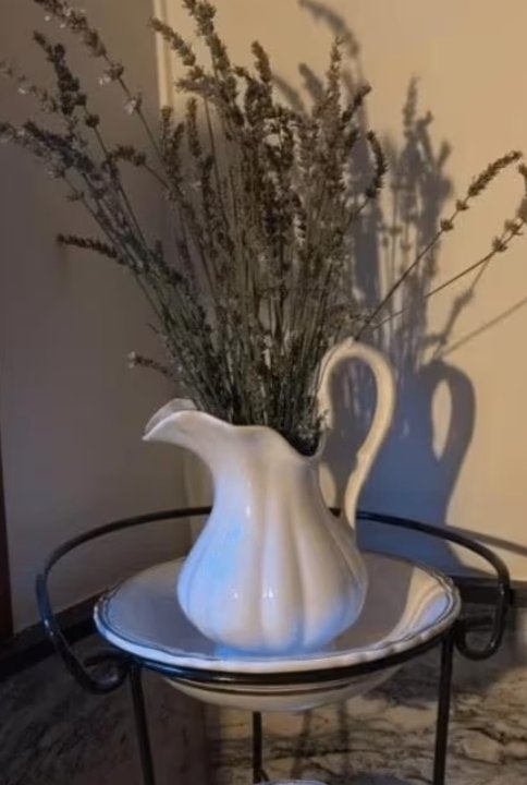 Brocante lampetstel met smeedijzeren standaard, Ophalen