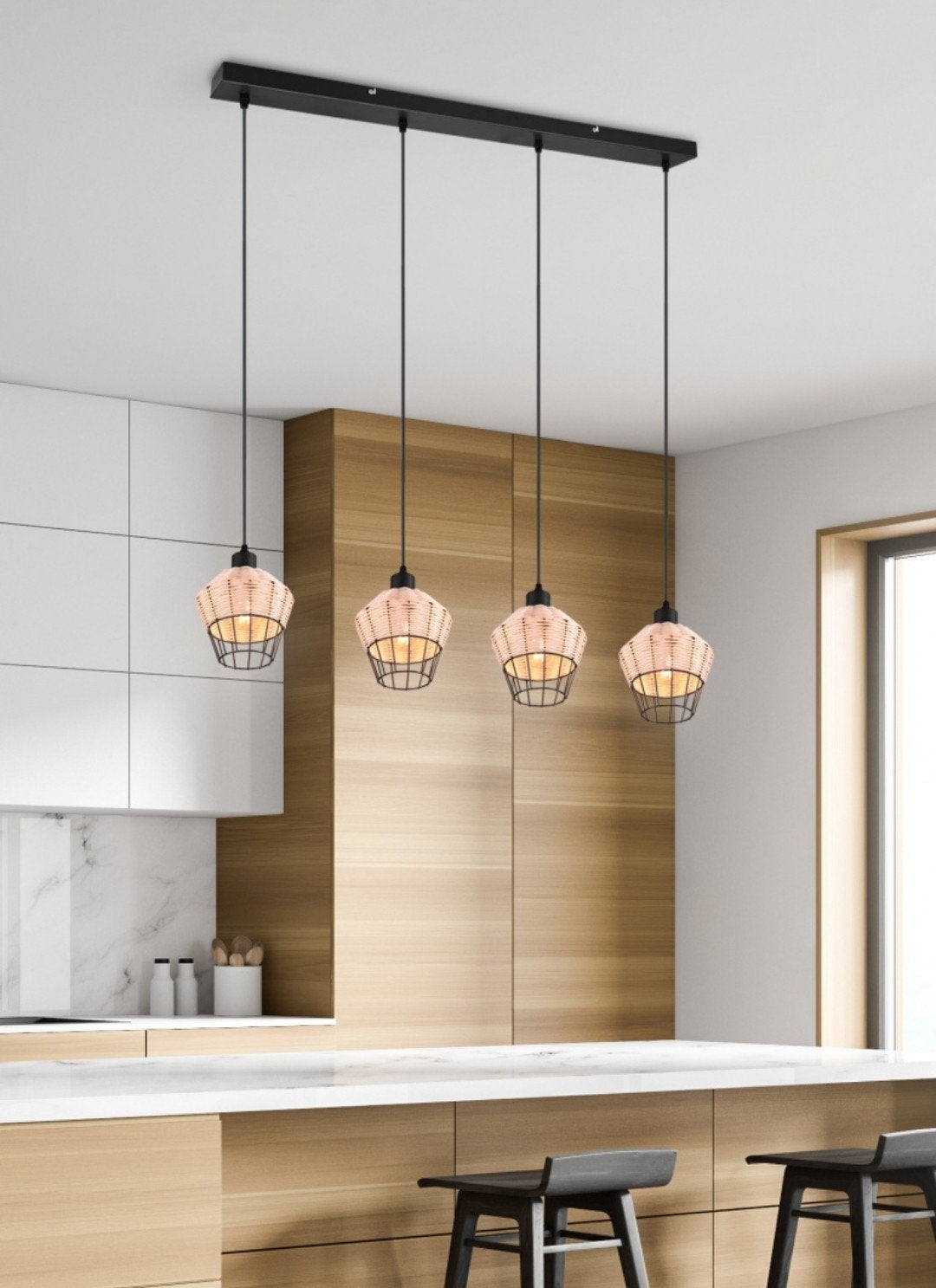 Suspension 4 lumières BORKA Reality Leuchten - NEUVE, Enlèvement, Neuf, Métal, Moderne