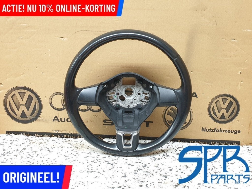 GOED GEBRUIKT POLO 6R HIGHLINE LEDER LEER Stuurwiel STUUR, Gebruikt, VOLKSWAGEN, Volkswagen, Ophalen of Verzenden