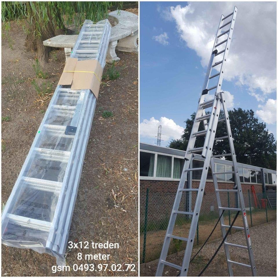 ladder 3x12 treden  NIEUW IN DE VERPAKKING super koopje, Doe-het-zelf en Bouw, Ladders en Trappen, Ophalen, Nieuw, Ladder, 4 meter of meer
