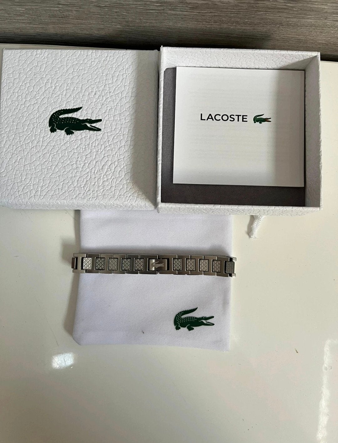 Lacoste stalen armband voor heren, Ophalen of Verzenden, Zilver, Zilver, Heer