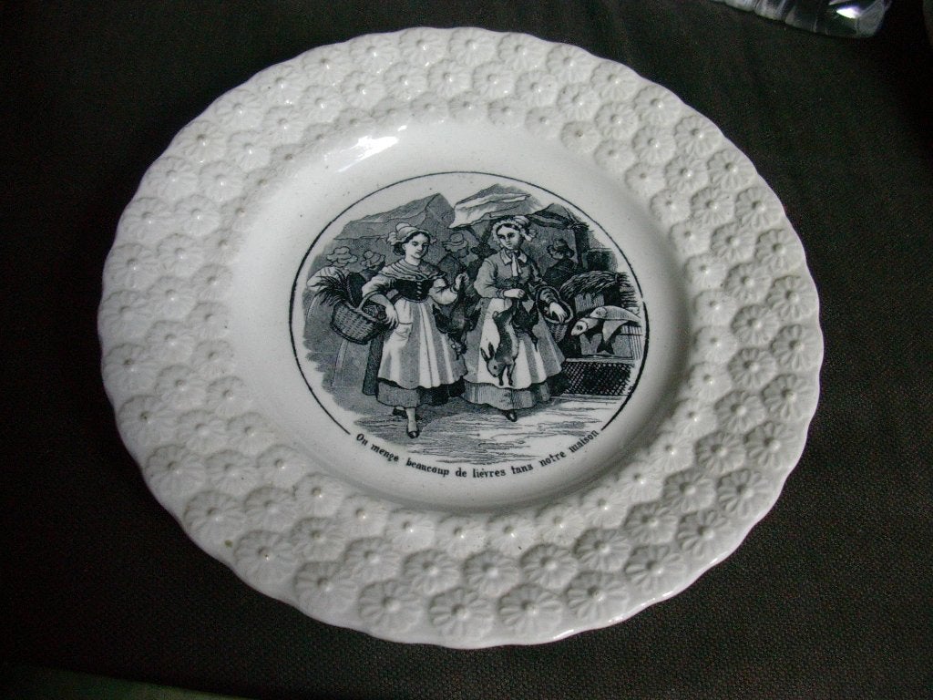 Ancienne assiette " parlante " - faïence Boch, Enlèvement ou Envoi