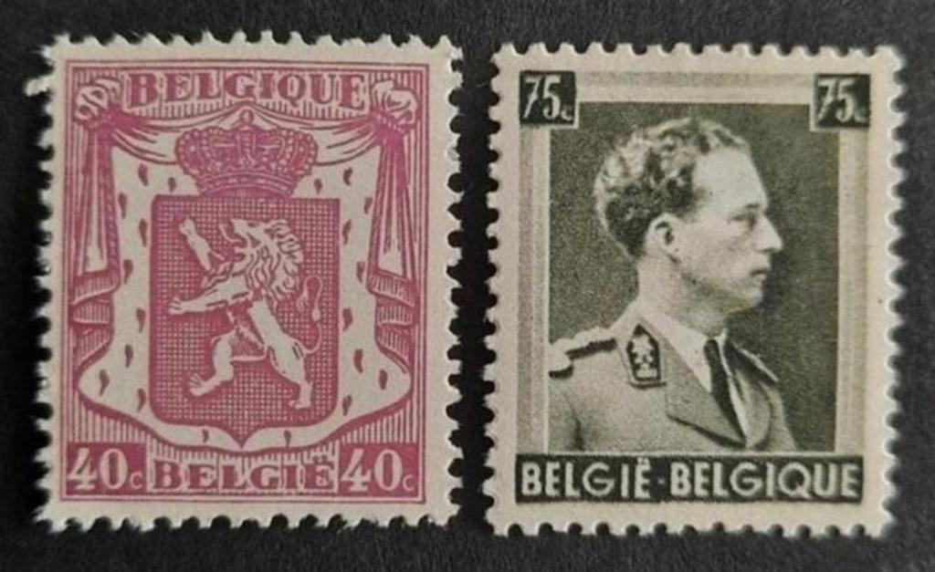 België: OBP 479/80 ** Staatswapen en open kraag 1938., Koninklijk huis, Orginele gom, Ophalen of Verzenden, Zonder stempel