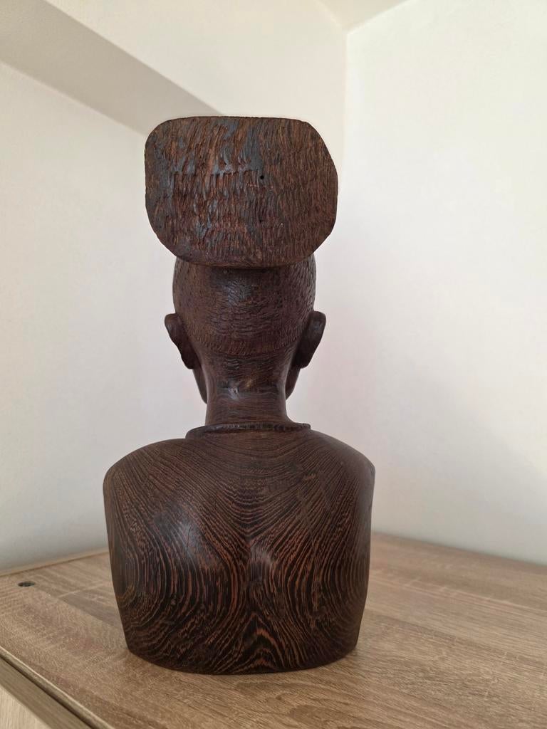 Antiek houten beeld zwaar 32 cm hoog, Antiek en Kunst, Ophalen, Buste, Handgemaakt, 20 - 50 cm