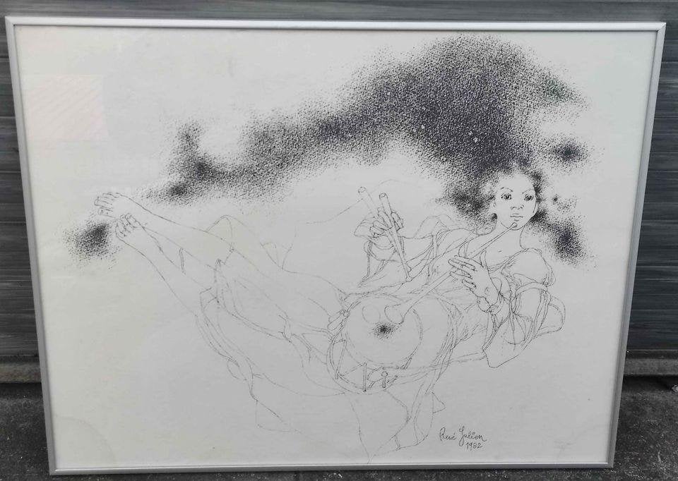 Lithographie signe René Julien, Enlèvement ou Envoi