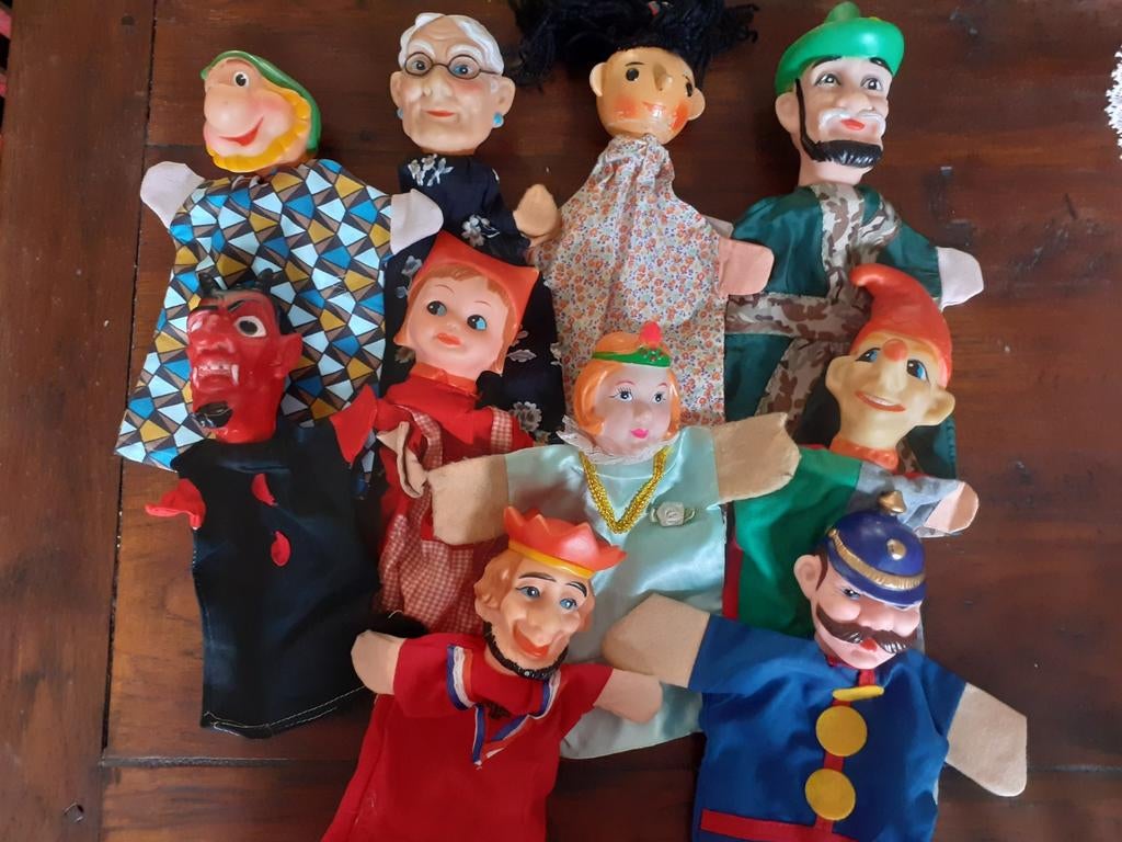 Retro handpoppen ( F ), Verzamelen, Ophalen of Verzenden