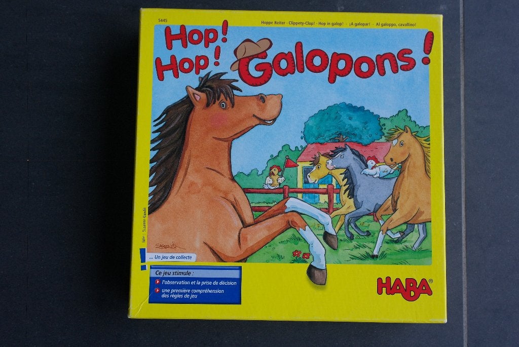 Game Hop Hop Gallops Haba, Ophalen of Verzenden, Zo goed als nieuw, Haba