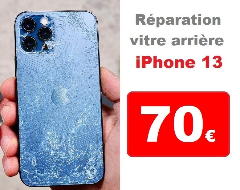 Réparation vitre arrière iPhone 13 pas cher à Bruxelles, Enlèvement, Apple