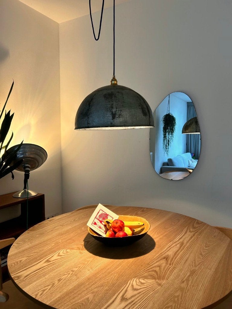 Grote industriële metalen hanglamp – vintage, Ophalen, Nieuw, Metaal, E27 (groot)