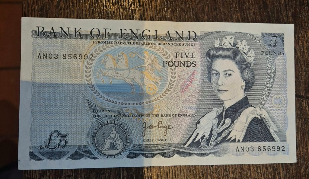 5 Pounds (1971-1991) P378b UNC, Ophalen of Verzenden, Overige landen, Los biljet