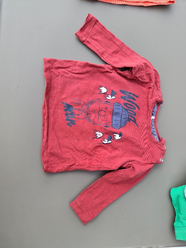 rode pull, trui Woodman 9-12m/74cm, Kinderen en Baby's, Babykleding | Maat 74, Ophalen, Zo goed als nieuw