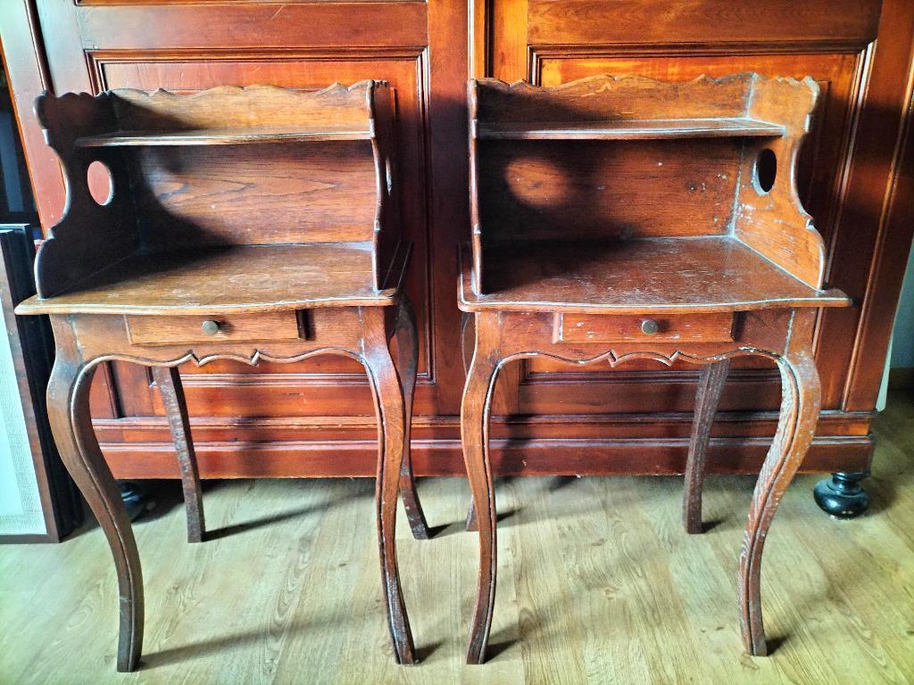 Set van 2 Antieke Franse Nachtkastjes - Louis XV Stijl, Enlèvement