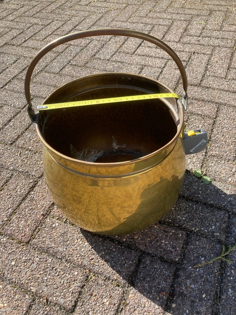 Koperen cachepot, Ophalen, Overige materialen, Rond, Binnen