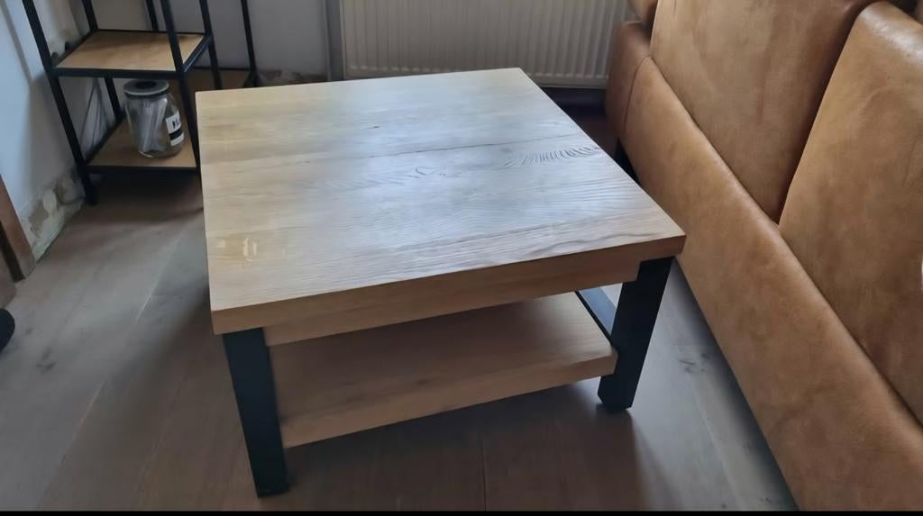 Eiken salontafel 70x70, Huis en Inrichting, Ophalen, 50 tot 100 cm, 50 tot 75 cm, Vierkant