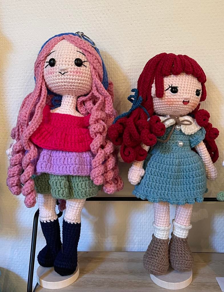Handgemaakte gehaakte poppen, Hobby en Vrije tijd, Breien en Haken, Ophalen of Verzenden, Zo goed als nieuw