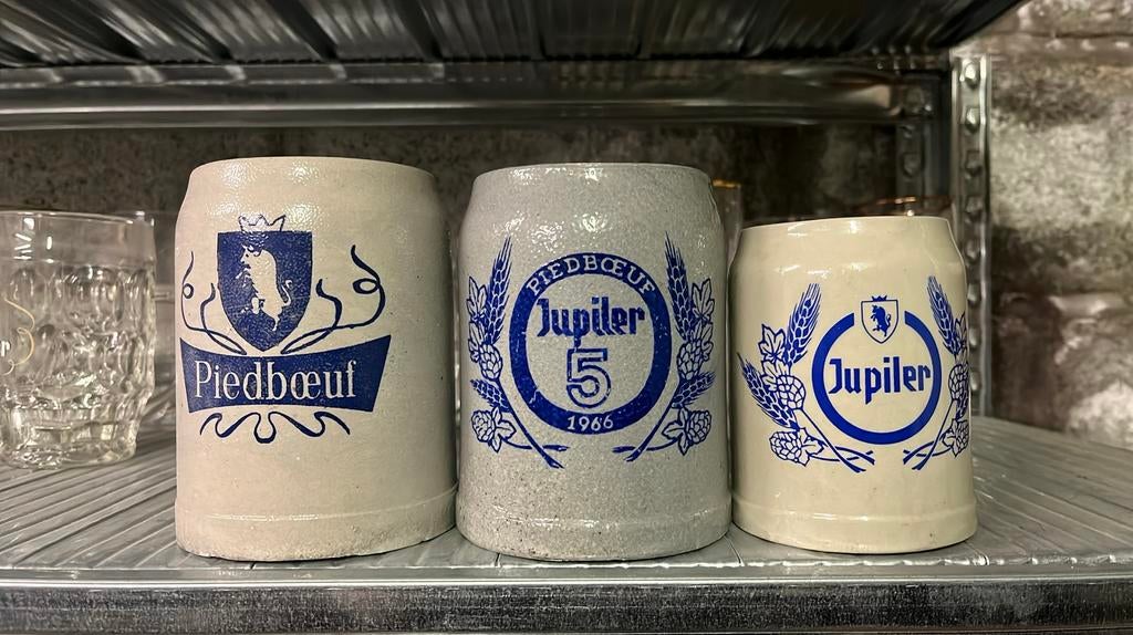 Lot de 3 chopes jupiler & piedboeuf, Ophalen of Verzenden, Zo goed als nieuw, Pul(len), Jupiler