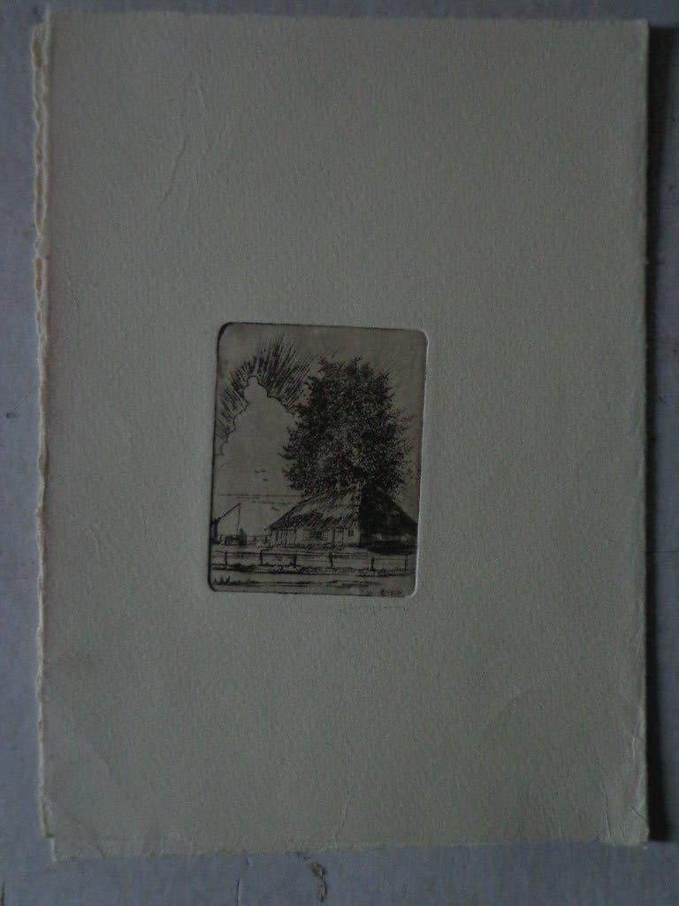 ets met Kempische hoeve van Victor Buys, Eau-forte, Enlèvement ou Envoi, 1950 - 1999, Paysage