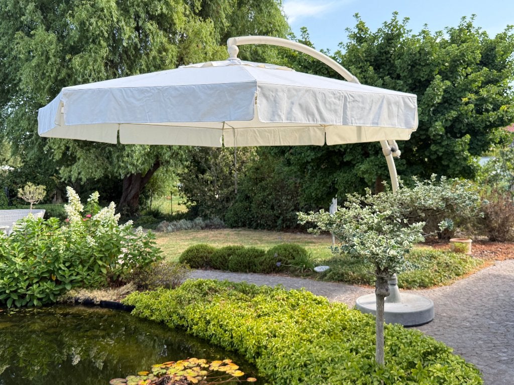 vrijstaande zweefparasol van Sun Garden, Easysun, Jardin & Terrasse, Inclinable, 3 à 4 mètres, Parasol flottant, Enlèvement