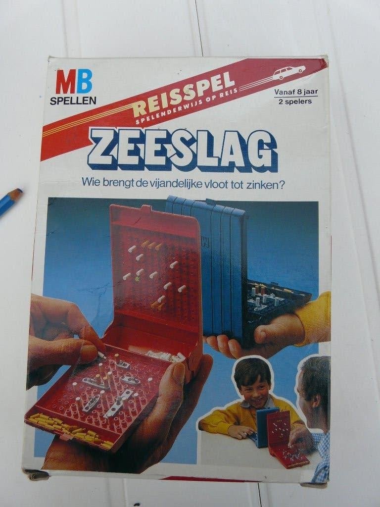 Vintage uitgave  gezelschapsspel/ reisspel "Zeeslag", Ophalen, Gebruikt, Een of twee spelers, MB spellen