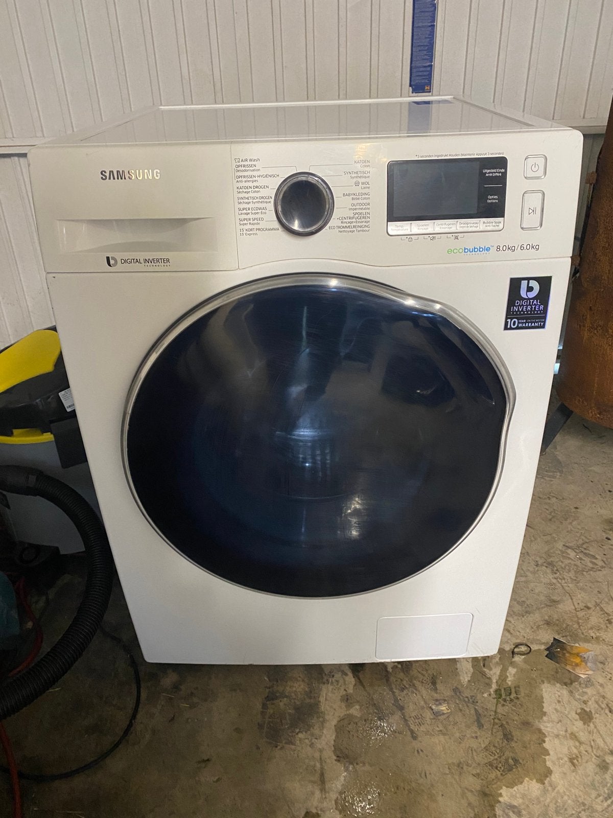 Was en droogcombinatie, Elektronische apparatuur, 8 tot 10 kg, Ophalen, Gebruikt, 85 tot 90 cm