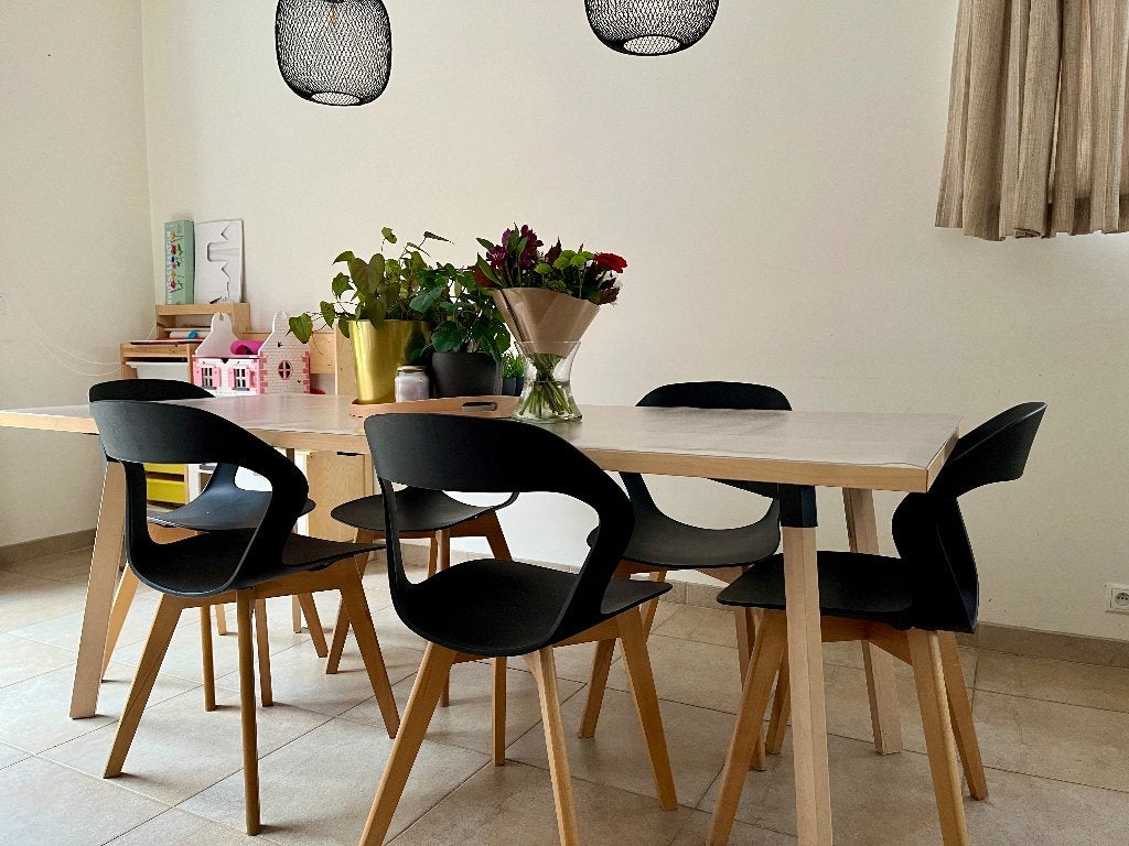 6 chaises de salle à manger au design scandinave, Maison & Meubles, Scandinavisch design, Bois, Comme neuf, Enlèvement