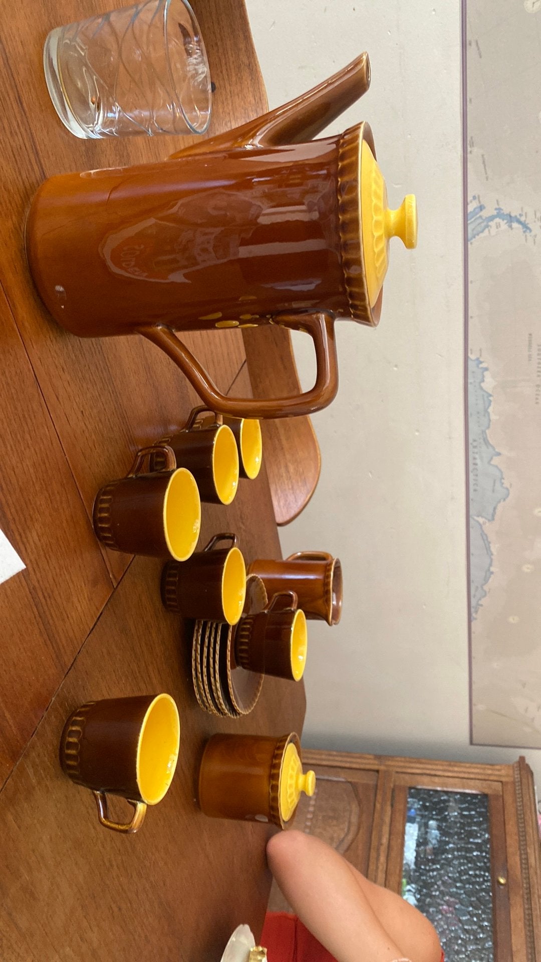 Koffieset Digoin & Sarreguemines jaren ‘50 vintage, Antiek en Kunst, Antiek | Servies compleet, Ophalen