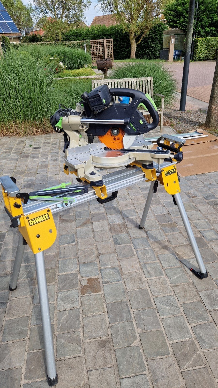 Festool kapex KS60E-SET op dewalt onderstel, Ophalen