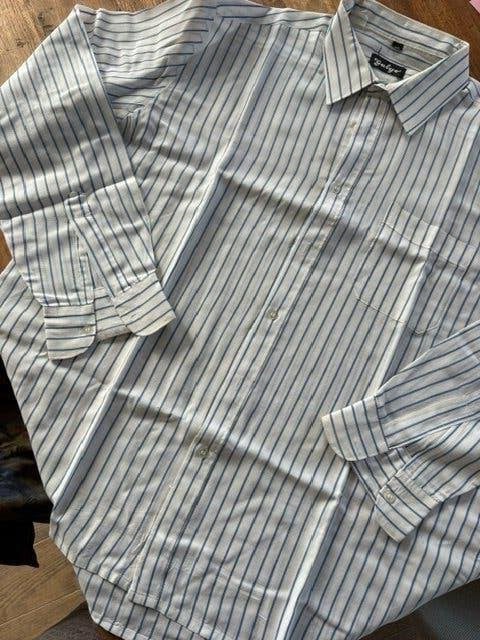 Chemise vintage taille 44, Enlèvement ou Envoi, Porté, Bleu, Tour de cou 43/44 (XL)