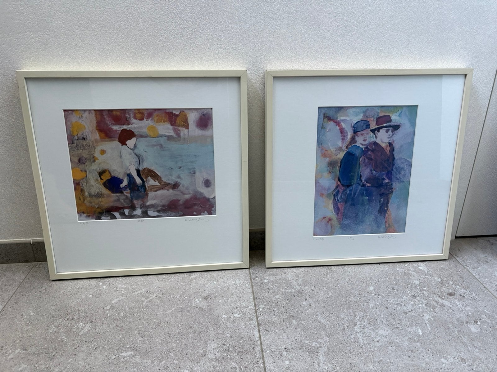 2 litho’s (V. Klagsbrun) - genummerd en gesigneerd, Édition limitée, Enlèvement ou Envoi, Portraits et figures, Lithographie