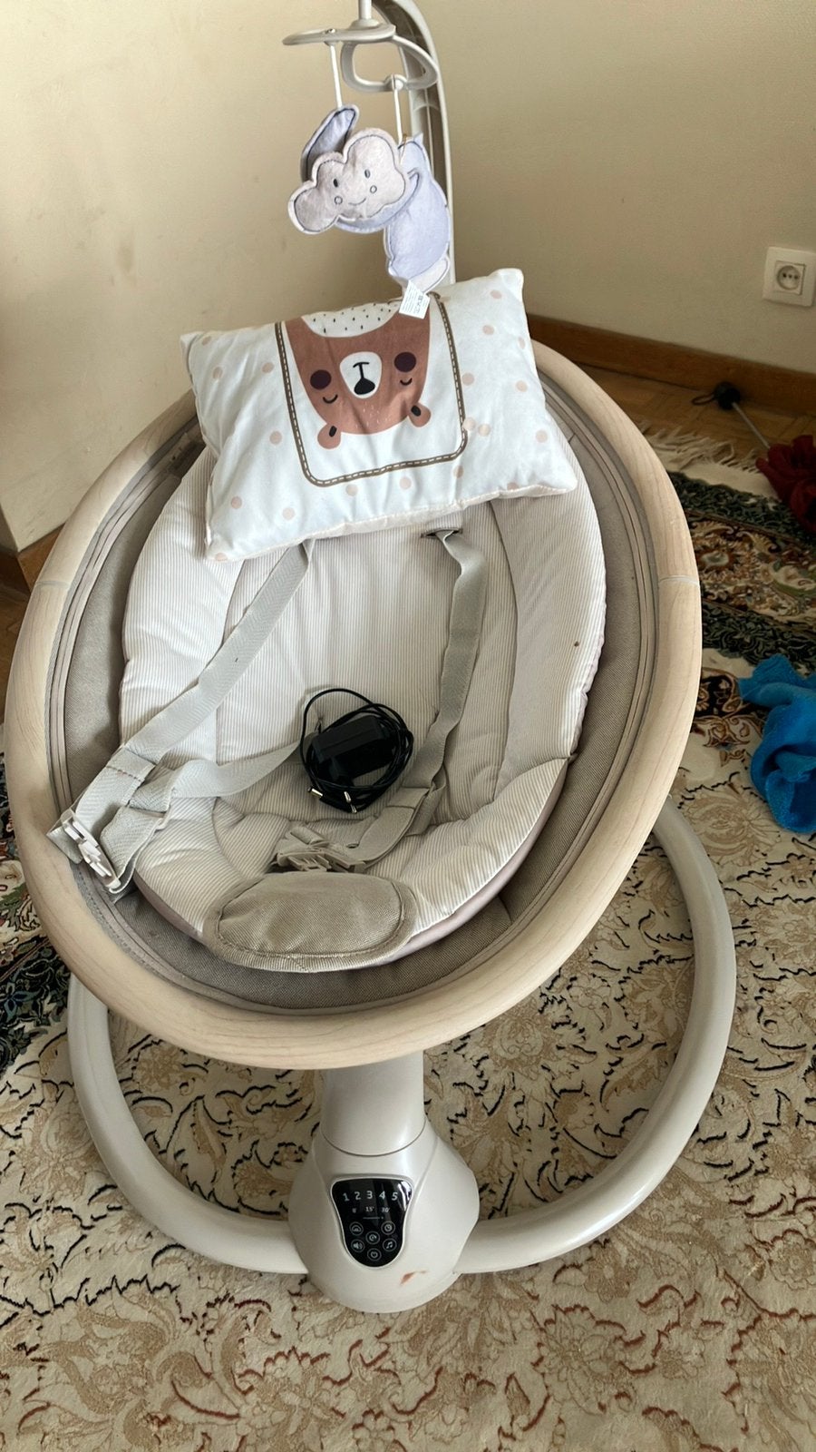 babyschommel met muziek en mobiel, Kinderen en Baby's, Wipstoeltjes, Zo goed als nieuw, Ophalen