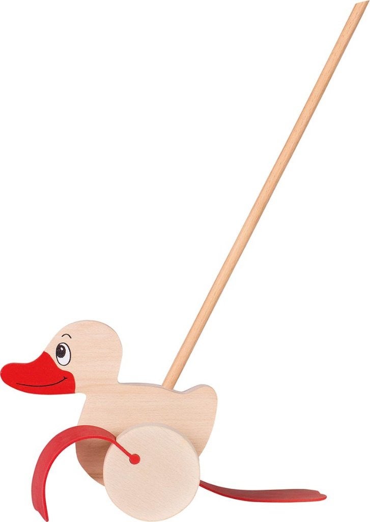 Houten duwfiguur eend, Ophalen of Verzenden, Nieuw, Kraamcadeau