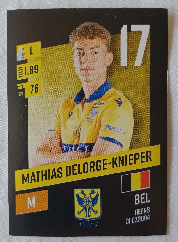 Sticker Mathias Delorge (rookie) - Pro League 2023-2024, Ophalen of Verzenden, Zo goed als nieuw, Sticker