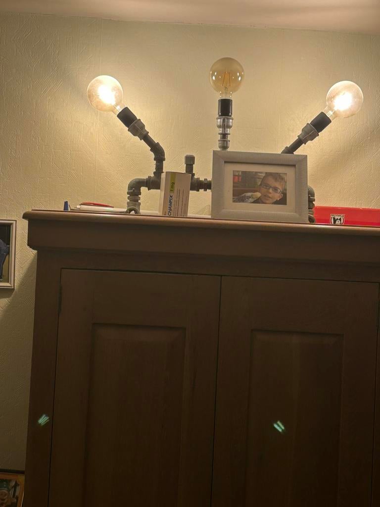 Zelf gemaakt lamp, Ophalen, Gebruikt