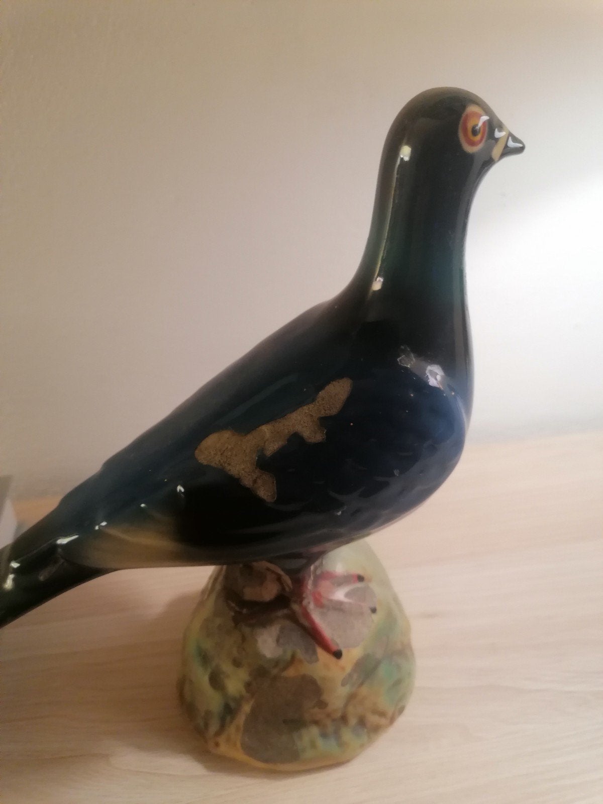 Pigeon  en  céramique brillante vintage, Antiquités & Art, Enlèvement ou Envoi