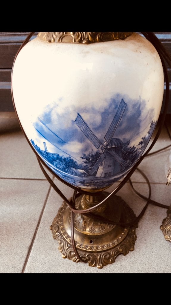 set vintage lampen  Delfts blauwe stijl, Antiek en Kunst, Antiek | Keramiek en Aardewerk, Ophalen of Verzenden