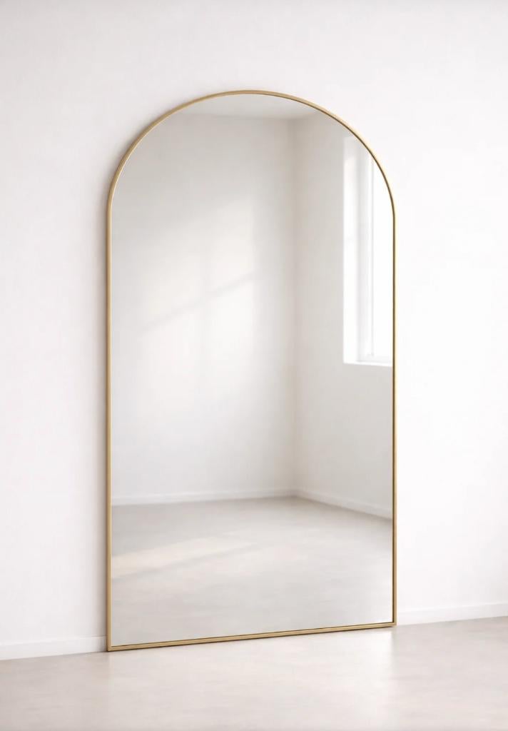 Gouden Ovale Staande Spiegel 180x100 Cm, Verzenden, Nieuw, 75 tot 100 cm, 150 tot 200 cm