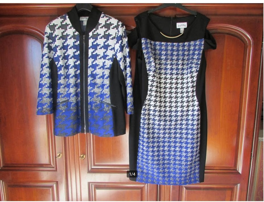 kleedje nr 6 Joseph Ribkoff zwart blauw + vest 70 euro., Kleding | Dames, Joseph Ribkoff, Ophalen, Zo goed als nieuw, Grijs
