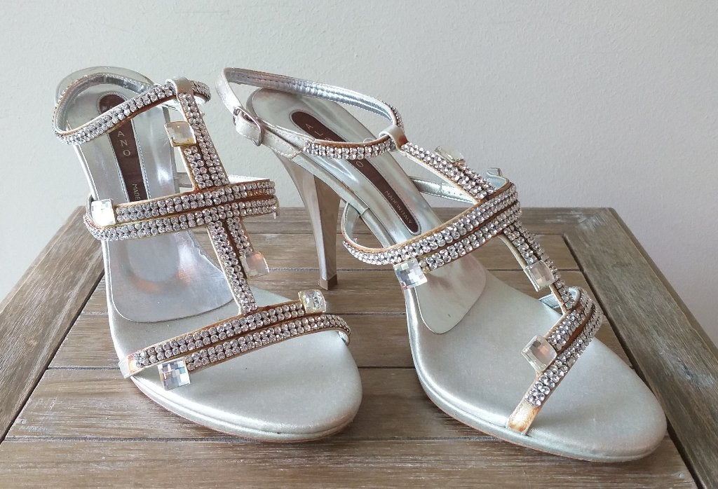 Albano, met Zwarovski kristallen bezette damesschoenen, Kleding | Dames, Schoenen, Ophalen, Overige kleuren, Albano, Zo goed als nieuw