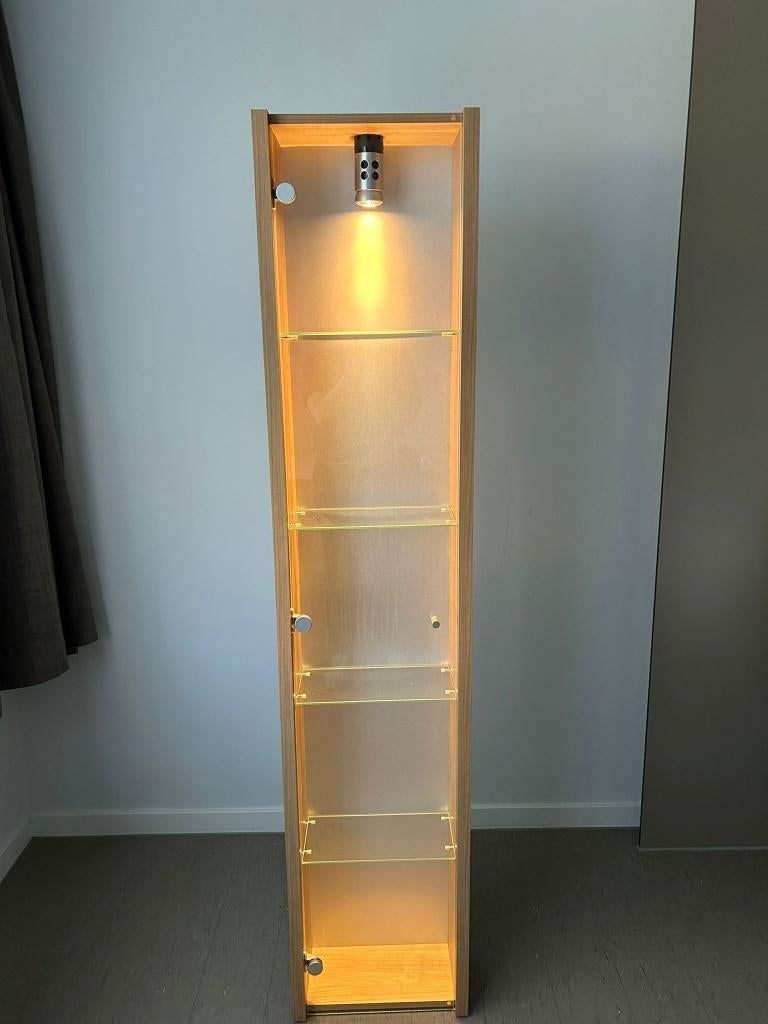 Vitrinekast met verlichting, Huis en Inrichting, Kasten | Vitrinekasten, Ophalen, Minder dan 50 cm, Gebruikt, Modern