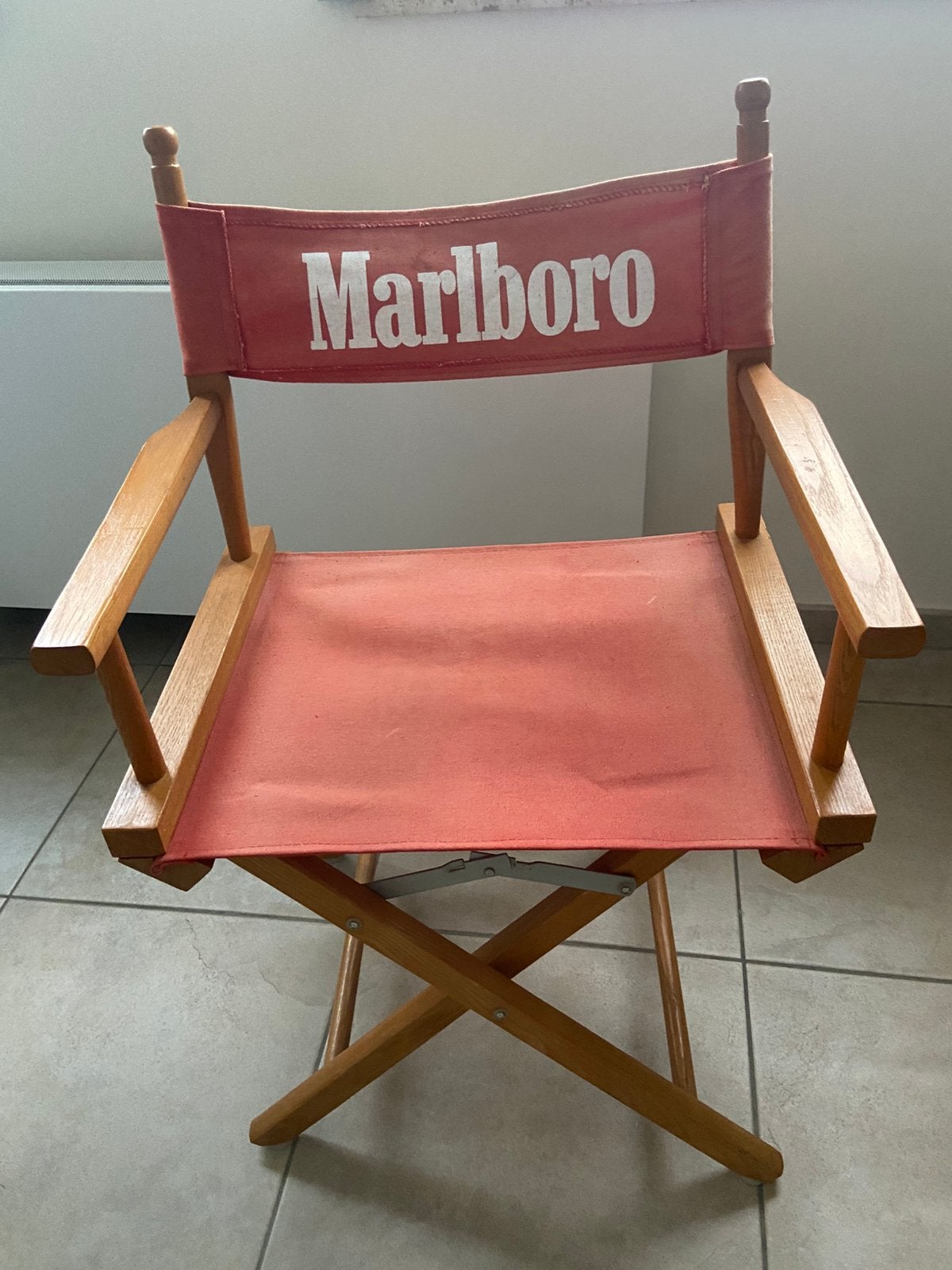 Houten regisseurstoel Marlboro, Ophalen, Gebruikt, Stof