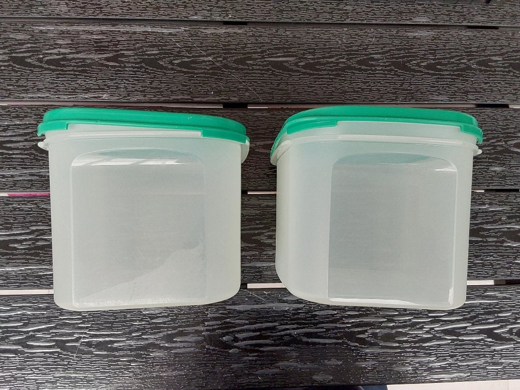 Twee voorraaddozen tupperware, Huis en Inrichting, Keuken | Tupperware, Ophalen of Verzenden, Gebruikt