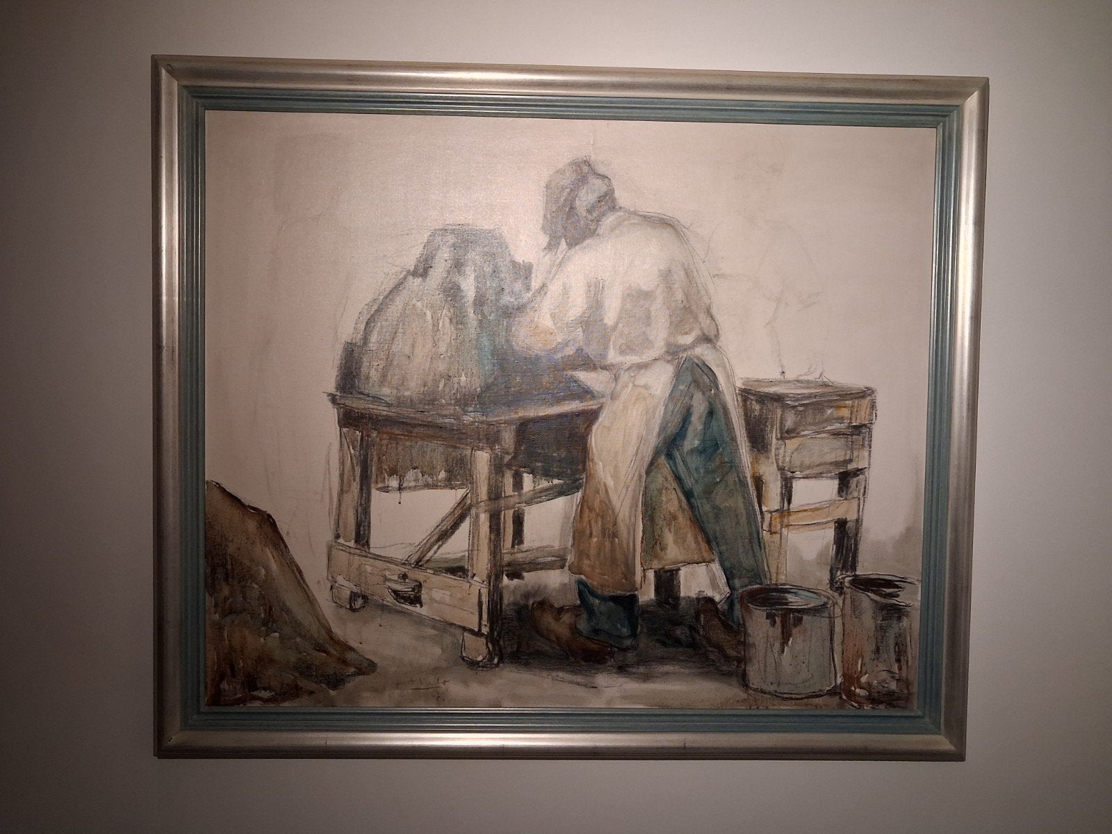 Schilderij Gust Verelst (1901-1978) "Steenbakkerij Rupel", Enlèvement, Tableau