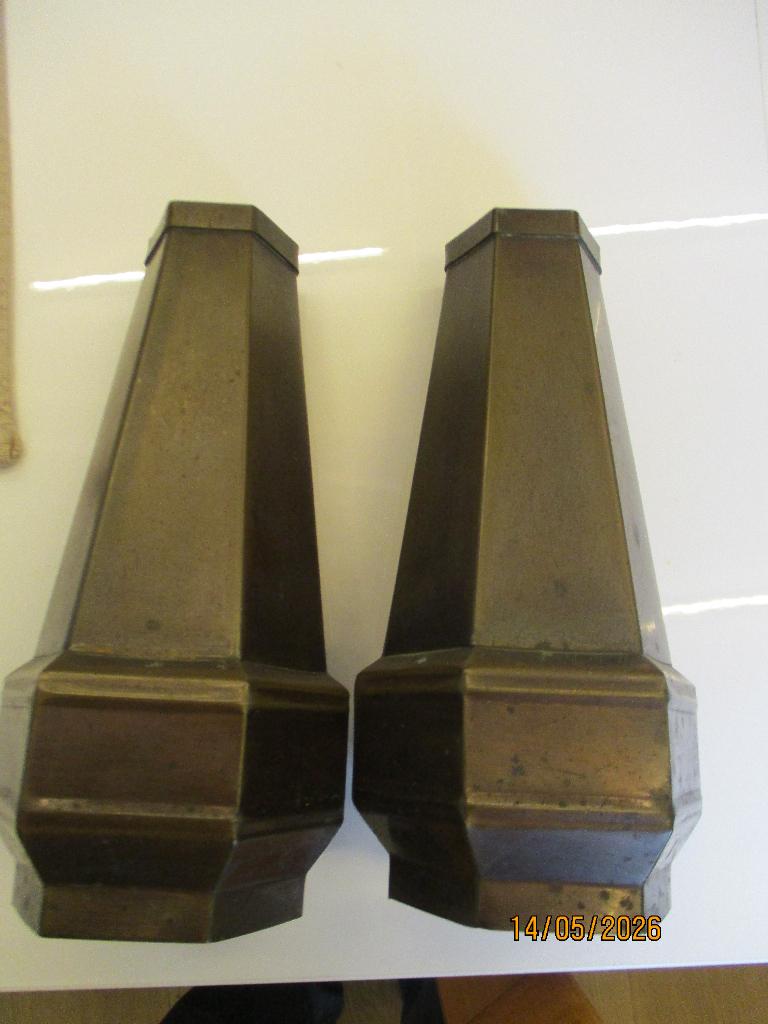 2 art deco vazen koperplaat, Ophalen of Verzenden, Koper