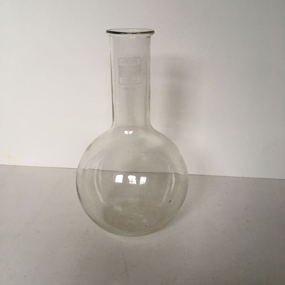 Pyrex platbodemkolf, zonder slijpstuk, Enlèvement ou Envoi, Utilisé