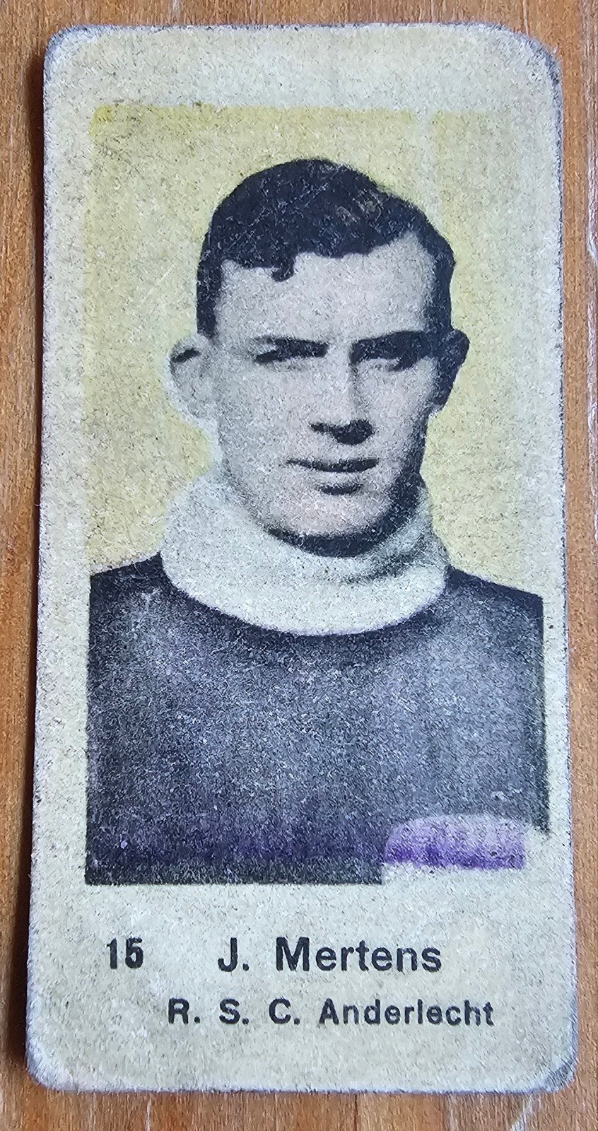 1938 #15 J. Mertens (pré-panini) Anderlecht Chrome Football, Enlèvement ou Envoi, Comme neuf, Image