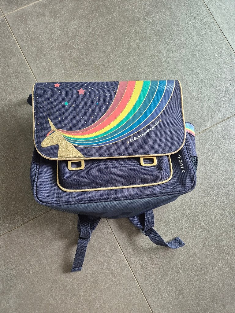 Jeune Premier Boekentas It Bag Midi Unicorn Gold, Handtassen en Accessoires, Tassen | Schooltassen, Ophalen, Gebruikt, Blauw, Aktetas of Boekentas