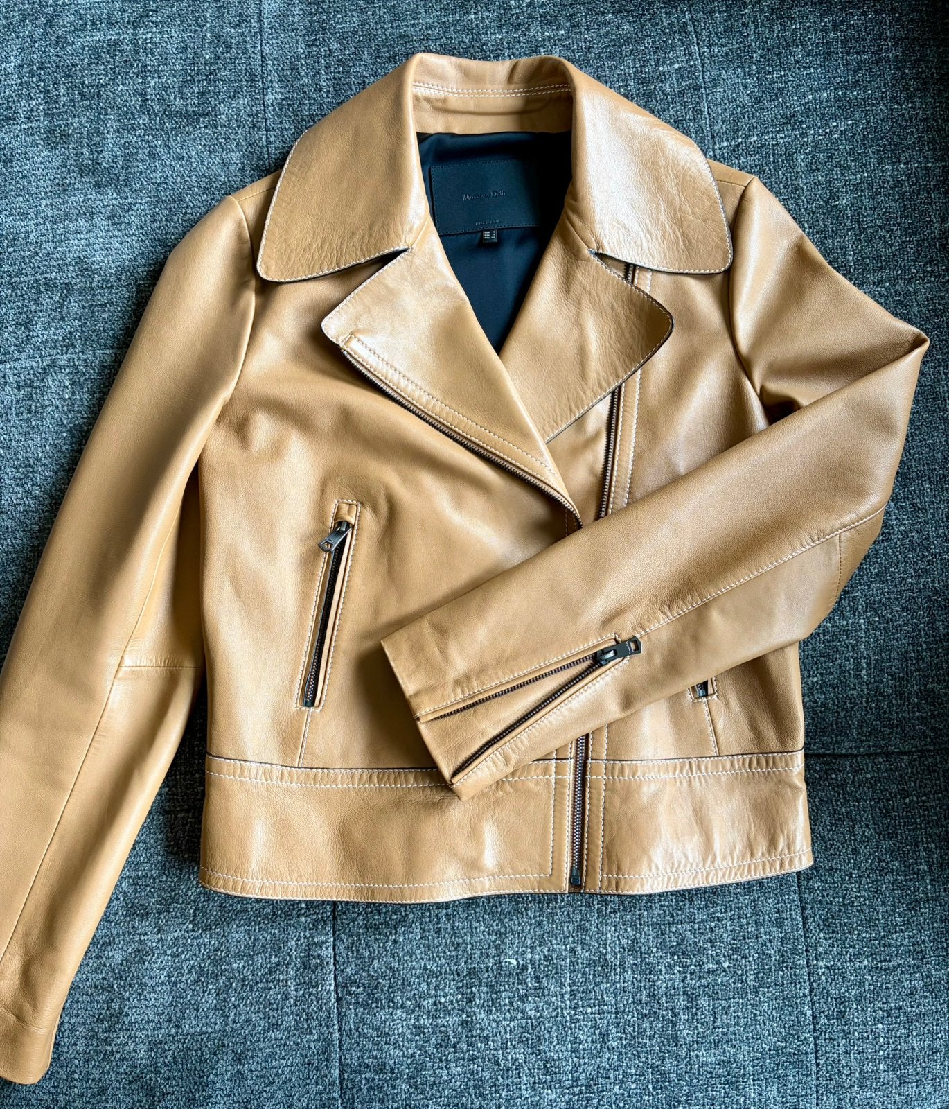 Massimo Dutti leren jas, Ophalen of Verzenden, Nieuw, Maat 36 (S), Bruin