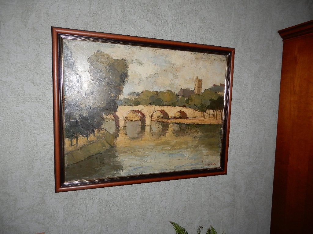 Peinture, Enlèvement ou Envoi, Peinture à l'huile, Signé, Paysage urbain / rural