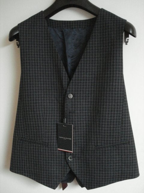 Tommy Hilfiger Tailored gilet marineblauw bordeaux 48, Tommy Hilfiger Tailored, Nieuw, Verzenden, Maat 48/50 (M)
