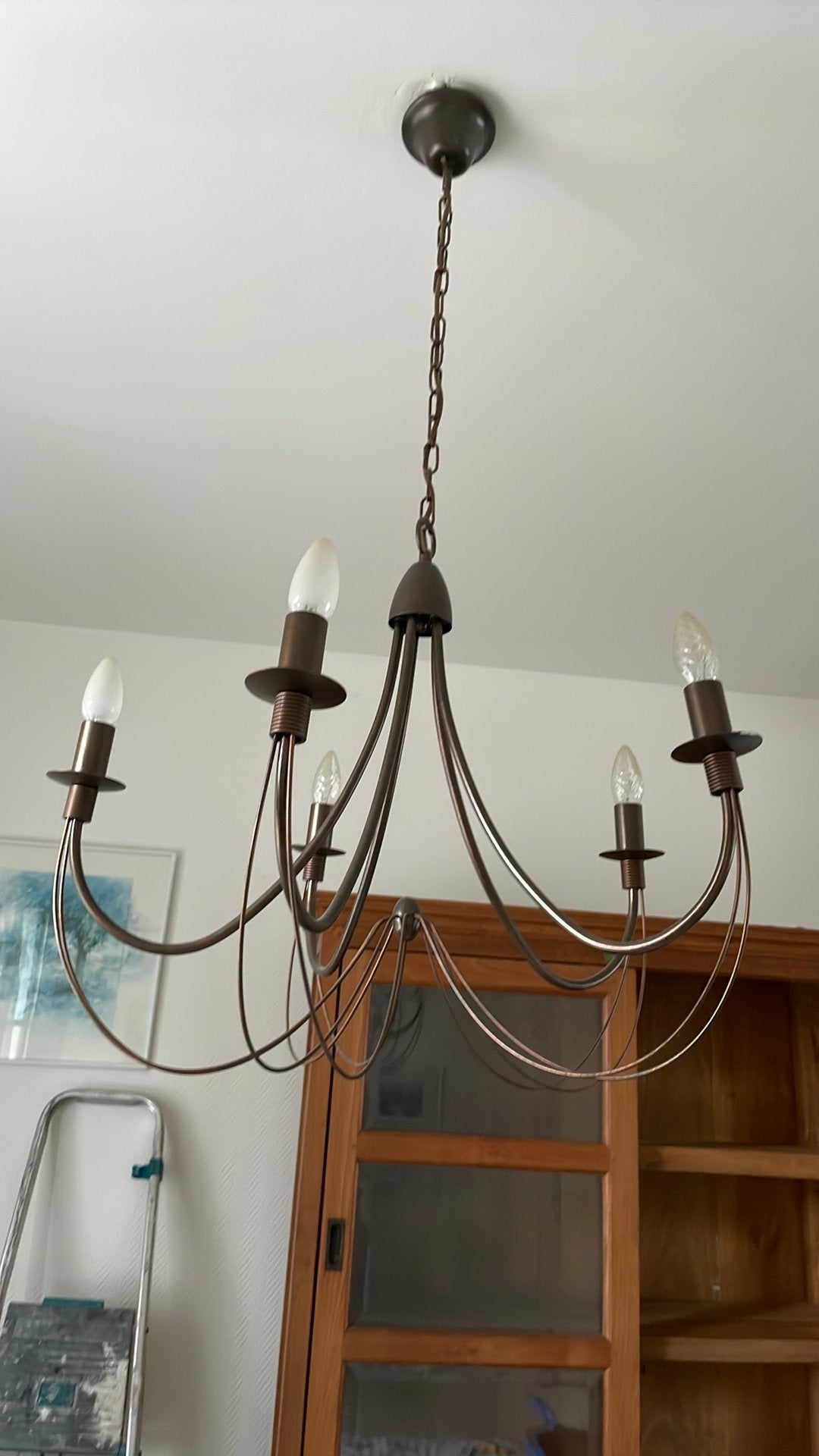 Mooie metalen kroonluster, Huis en Inrichting, Ophalen, Zo goed als nieuw